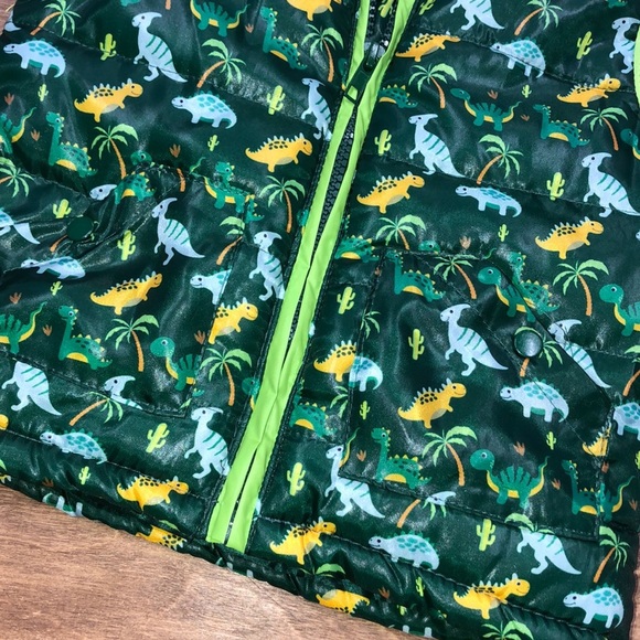 Little rebels 12 months green dinosaur puffer vest - Picture 5 of 5